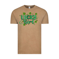 Vintage Coffee lucky girl Vintage Tee - MaliasSmallBusiness