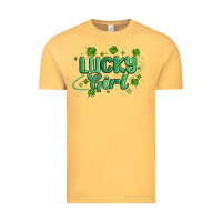 Vintage Mustard lucky girl Vintage Tee - MaliasSmallBusiness