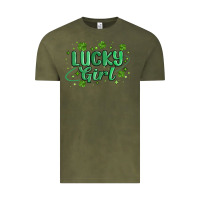Vintage Olive lucky girl Vintage Tee - MaliasSmallBusiness