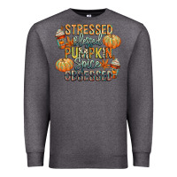Charcoal Heather stressed blessed pumpkin spice obsessed Premium Sweatshirt - CowGirlArtShop