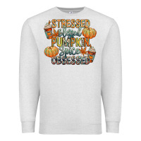 Oatmeal Heather stressed blessed pumpkin spice obsessed Premium Sweatshirt - CowGirlArtShop