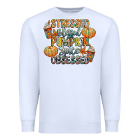White stressed blessed pumpkin spice obsessed Premium Sweatshirt - CowGirlArtShop