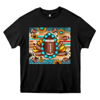 Black football cowhide sunflower Heavy Core Tee - JahusDesignShop