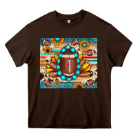 Chocolate Brown football cowhide sunflower Heavy Core Tee - JahusDesignShop