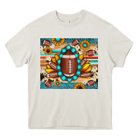 Cream football cowhide sunflower Heavy Core Tee - JahusDesignShop