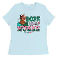 Baby Blue afro  nurse dope black Ladies Tee - AdoDesignShop
