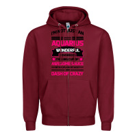 Burgundy Aquarius Woman Zipper Hoodie - Bettercallsaul