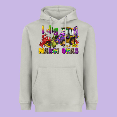 I Dig Mardi Gras Heavyweight Hoodie Designed By Cowgirlartshop