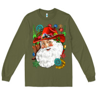 Army Green Cowboy Santa Long Sleeve Tee - NancyCooperArtShop