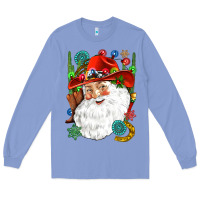 Colony Blue Cowboy Santa Long Sleeve Tee - NancyCooperArtShop