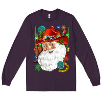Plum Cowboy Santa Long Sleeve Tee - NancyCooperArtShop