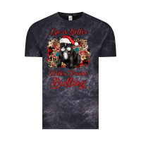 Cloud Black christmas life is better with a french bulldog Vintage Tee - JahusDesignShop