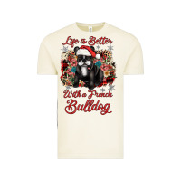 Christmas Life Is Better With A French Bulldog Vintage Tee | Teevron
