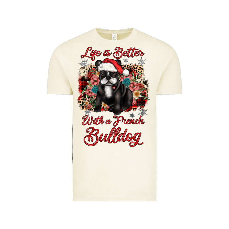 Christmas Life Is Better With A French Bulldog Vintage Tee by JahusDesignShop | Teevron
