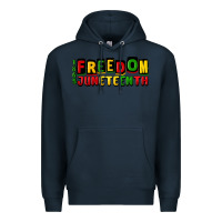 Navy freedom juneteenth Premium Hoodie - CowGirlArtShop