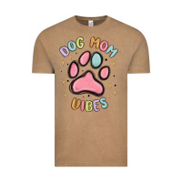 Vintage Coffee dog mom vibes Vintage Tee - MaliasSmallBusiness