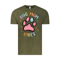 Vintage Olive dog mom vibes Vintage Tee - MaliasSmallBusiness