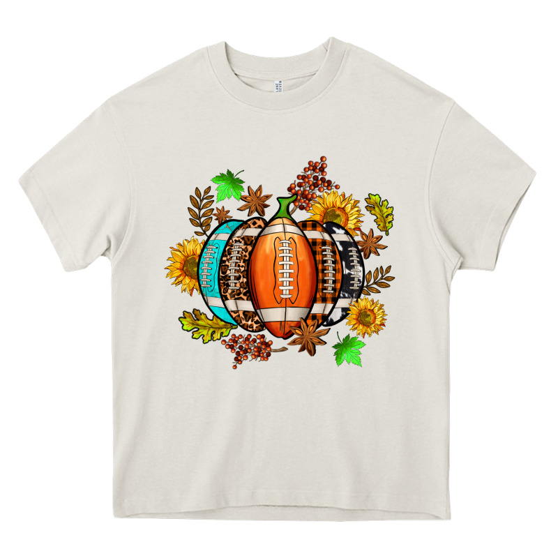 Fall Football Sunflower And Fall Heavy Core Tee by AdoDesignShop | Teevron