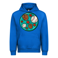 Cobalt baseball with sunflower round earrings Urban Hoodie - BundleAndBundleShop