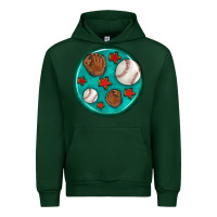 Forest Green baseball with sunflower round earrings Urban Hoodie - BundleAndBundleShop