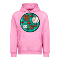 Fuchsia Pink baseball with sunflower round earrings Urban Hoodie - BundleAndBundleShop