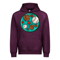 Mauve Wine baseball with sunflower round earrings Urban Hoodie - BundleAndBundleShop