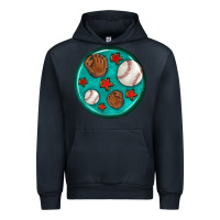Navy baseball with sunflower round earrings Urban Hoodie - BundleAndBundleShop