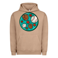 Pigment Burro baseball with sunflower round earrings Urban Hoodie - BundleAndBundleShop