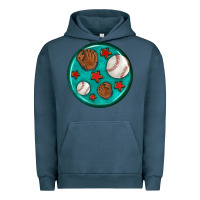 Pigment Midnight Navy baseball with sunflower round earrings Urban Hoodie - BundleAndBundleShop