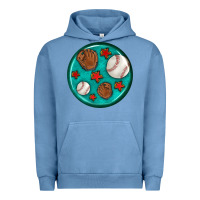 Pigment Pebble Blue baseball with sunflower round earrings Urban Hoodie - BundleAndBundleShop