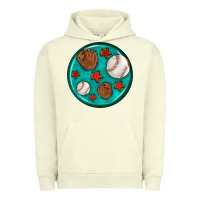 Pigment Pistachio baseball with sunflower round earrings Urban Hoodie - BundleAndBundleShop