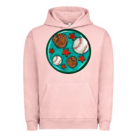 Pigment Salmon baseball with sunflower round earrings Urban Hoodie - BundleAndBundleShop