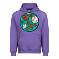 Tulip baseball with sunflower round earrings Urban Hoodie - BundleAndBundleShop