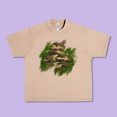 Camouflage Glitter Patch Urban Heavy Tee Designed By Adodesignshop