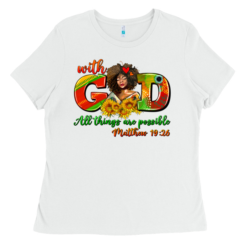 With God All Things Are Possible Juneteenth Ladies Tee by AdoDesignShop | Teevron