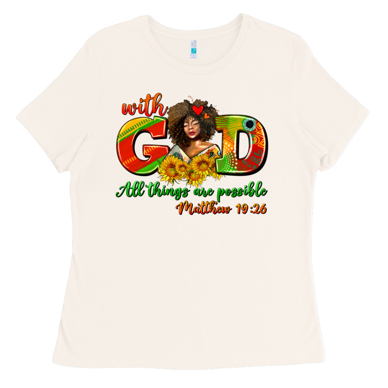 With God All Things Are Possible Juneteenth Ladies Tee by AdoDesignShop | Teevron