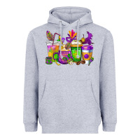 Heather Grey mardi gras coffee cups cowgirl Heavyweight Hoodie - CowGirlArtShop