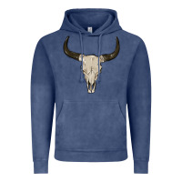 Vintage Denim cow skul Vintage Hoodie - MaliasSmallBusiness