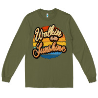Army Green Walking on Sunshine Long Sleeve Tee - JahusDesignShop