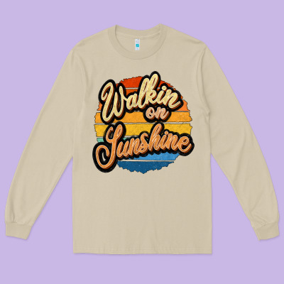 Walking On Sunshine Long Sleeve Tee Designed By Jahusdesignshop