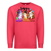 Cardinal happy hallothanksmas unicorn Premium Sweatshirt - CowGirlArtShop