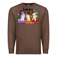 Chestnut happy hallothanksmas unicorn Premium Sweatshirt - CowGirlArtShop