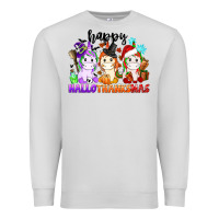 Dove Grey happy hallothanksmas unicorn Premium Sweatshirt - CowGirlArtShop