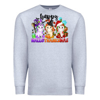 Heather Grey happy hallothanksmas unicorn Premium Sweatshirt - CowGirlArtShop