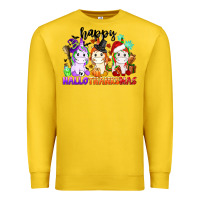Lemon happy hallothanksmas unicorn Premium Sweatshirt - CowGirlArtShop