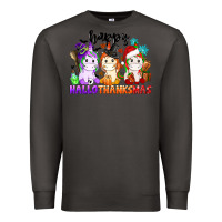 Smoke happy hallothanksmas unicorn Premium Sweatshirt - CowGirlArtShop