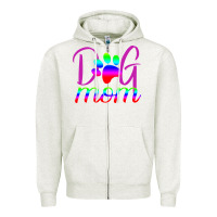 Oatmeal Heather Dog Mom Zipper Hoodie - Bettercallsaul