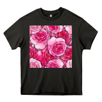 Asphalt valentines day all dress up roses seamless pattern Heavy Core Tee - BundleAndBundleShop