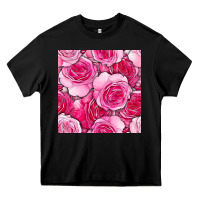 Black valentines day all dress up roses seamless pattern Heavy Core Tee - BundleAndBundleShop