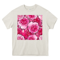 Cream valentines day all dress up roses seamless pattern Heavy Core Tee - BundleAndBundleShop